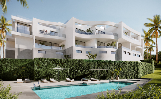 Moderne herenhuizen in Mijas Costa met uitzicht op zee