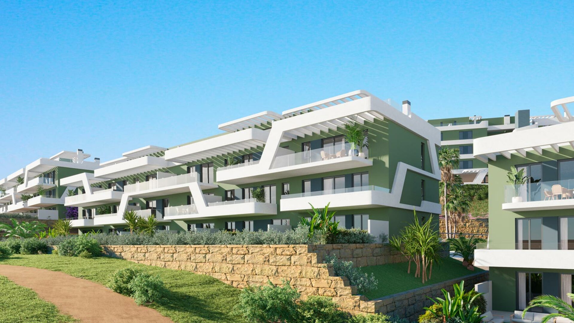 Apartamente moderne cu vedere la munte în Mijas Costa