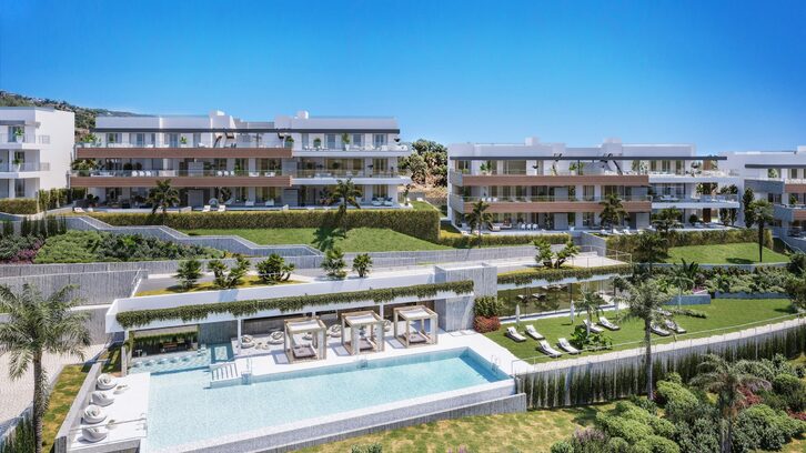 Complejo residencial de apartamentos en Marbella rodeado de naturaleza