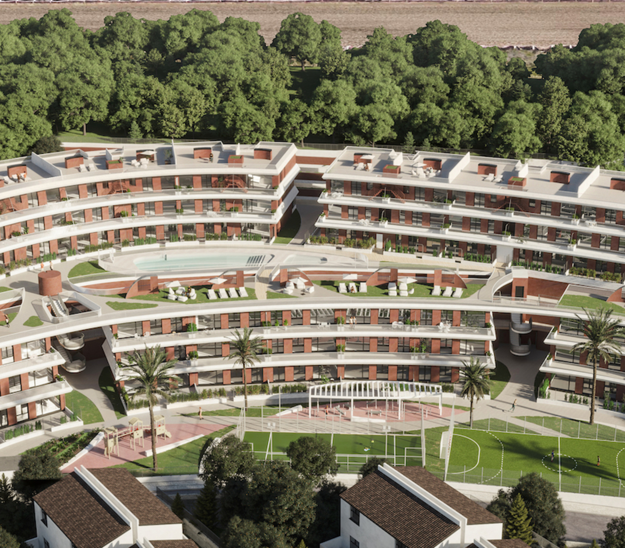 Complexe d'appartements à Las Lagunas de Mijas avec vue supérieure