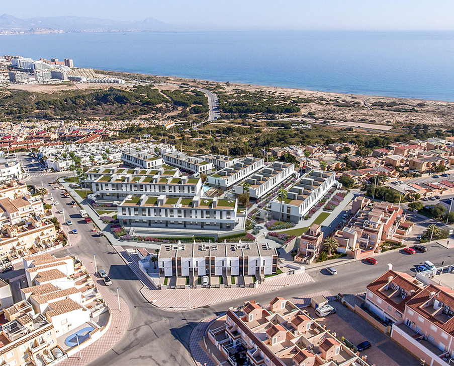 Apartments by the beach and sand dunes of Carabassi on the Costa Blanca