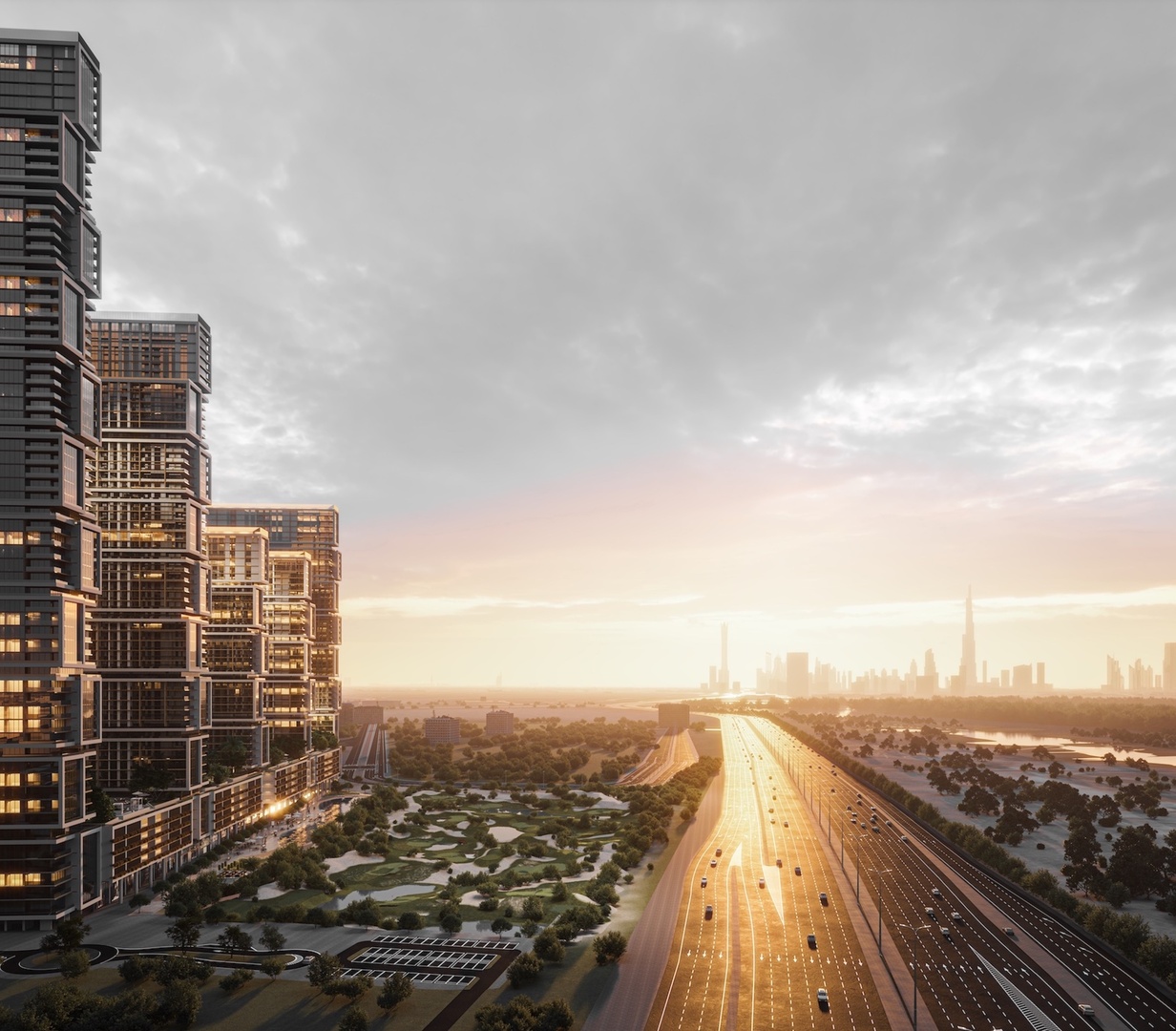 Een uniek wooncomplex in een wolkenkrabber met luxe appartementen en villa's aan de rand van het centrum van Dubai