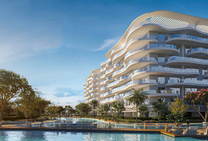 A residential complex surrounded by lagoons inspired by the Mediterranean Sea