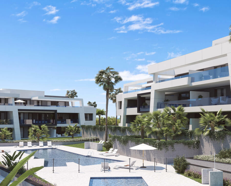 Moderne appartementen met uitzicht op zee in de buitenwijken van Estepona