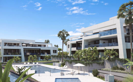 Appartements modernes avec vue sur la mer dans la banlieue d'Estepona