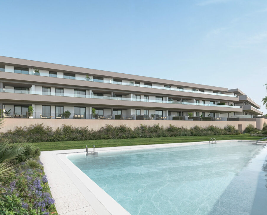 Residential complex on the sunny Costa del Sol next to a golf club